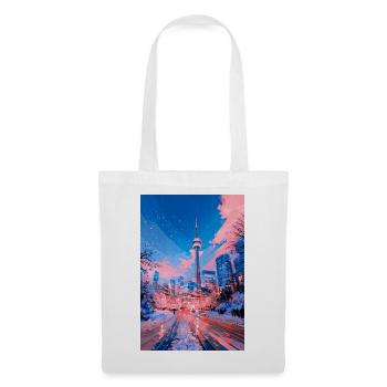 Neon-Schnee-Stadtlandschaft - Stoffbeutel - Weiß - Vorne