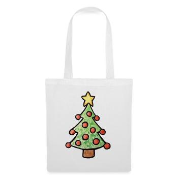 Verspielter Weihnachtsbaum - Stoffbeutel - Weiß - Vorne