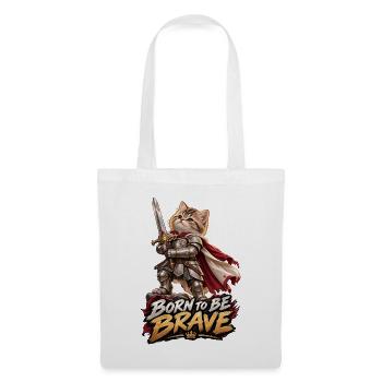 Knight Kitten – Geboren Tapfer - Stoffbeutel - Weiß - Vorne