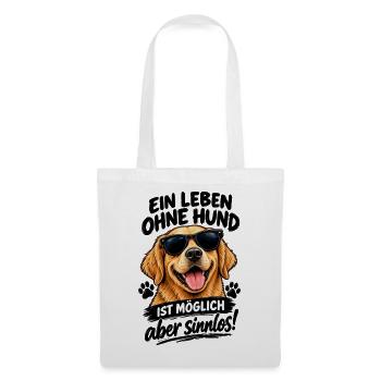 Sonnenbrillen-Hund: Ist Möglich aber sinnlos - Stoffbeutel - Weiß - Vorne