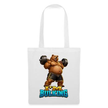Muscular Bear I'M BULK – Fitness-Stimmung - Stoffbeutel - Weiß - Vorne