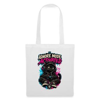 RobVibe Wild Club – Cat Ignore Mode Activated - Stoffbeutel - Weiß - Vorne