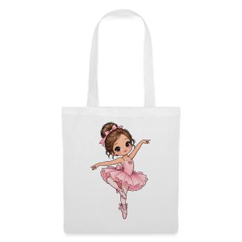 Ballerina Kawaii Style – Süßes Tanzmotiv - Stoffbeutel - Weiß - Vorne