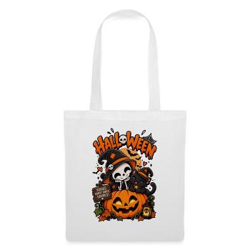 Süßes Kürbis-Halloween-Duo - Stoffbeutel - Weiß - Vorne