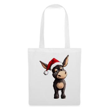 Esel Weihnachten - Stoffbeutel - Weiß - Vorne
