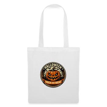 Halloween Kürbis Trick or Treat Sticker - Stoffbeutel - Weiß - Vorne