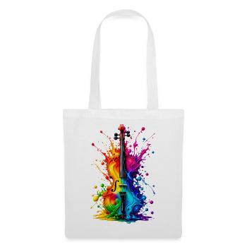 Bunte Violine Regenbogen Geige Musik Farbspritzer - Stoffbeutel - Weiß - Vorne