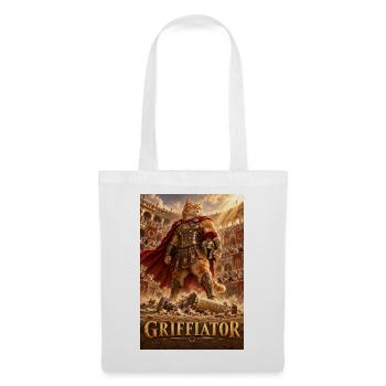 Griffiator: Gladiatorkatze - Stoffbeutel - Weiß - Vorne