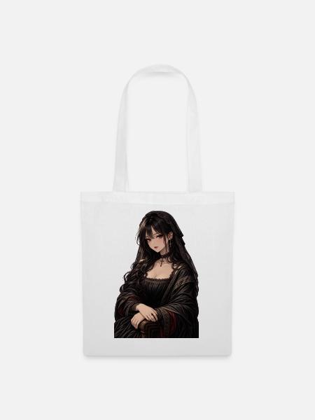 Gothic Mona Lisa mit Kreuz - Stoffbeutel - Weiß