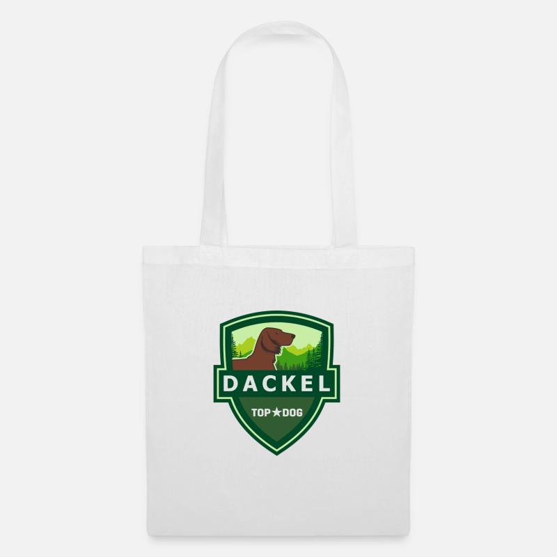 DACKEL Langhaardackel ILOVETECKEL - Stoffbeutel - Weiß
