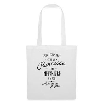 Princesse et infirmière - Sac en tissu - blanc - Devant