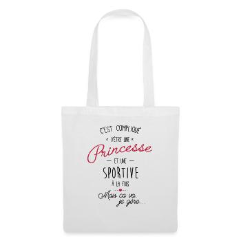 Princesse et sportive - Sac en tissu - blanc - Devant