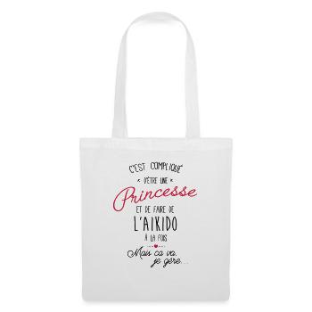 princesse et Aikido - Sac en tissu - blanc - Devant