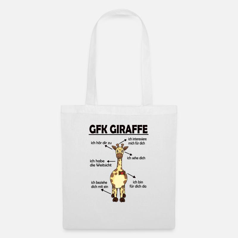 Gewaltfreie Kommunikation Giraffe Herz - Stoffbeutel - Weiß
