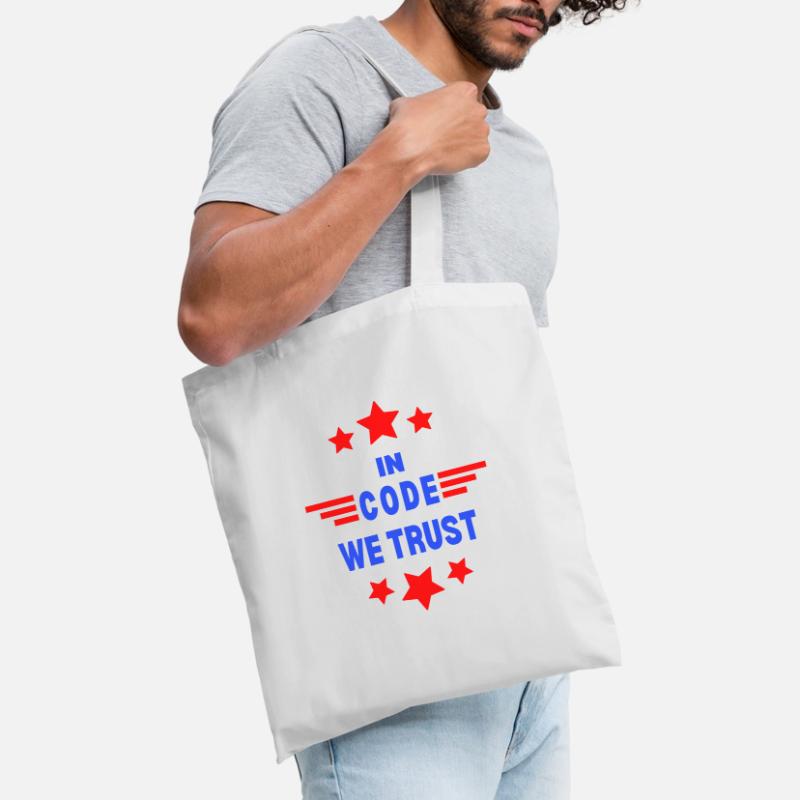 In code we trust! Coding Design für Programmierer! Stoffbeutel