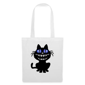 Crazy Monster Cat Halloween Horreur Dents Fun - Sac en tissu - blanc - Devant