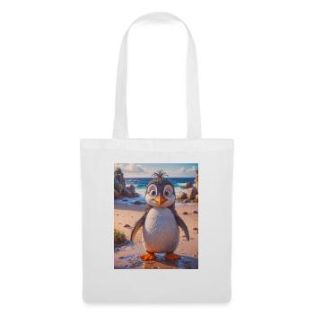 super cute birds around the world – Pinguin - Tote Bag - white - Front