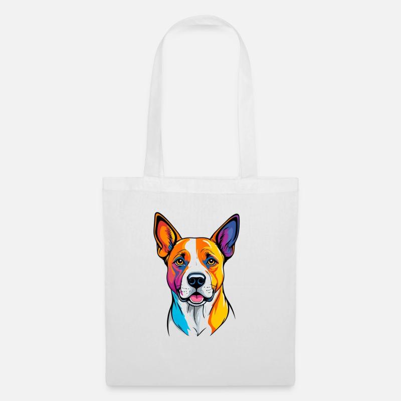Hund mit Bundes Gesicht - Stoffbeutel - Weiß
