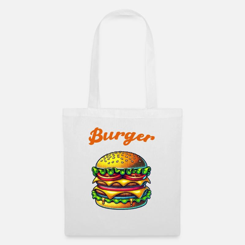Burger Cheeseburger - Stoffbeutel - Weiß