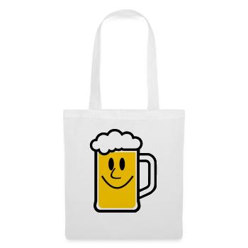 Visage de bière - Sac en tissu - blanc - Devant
