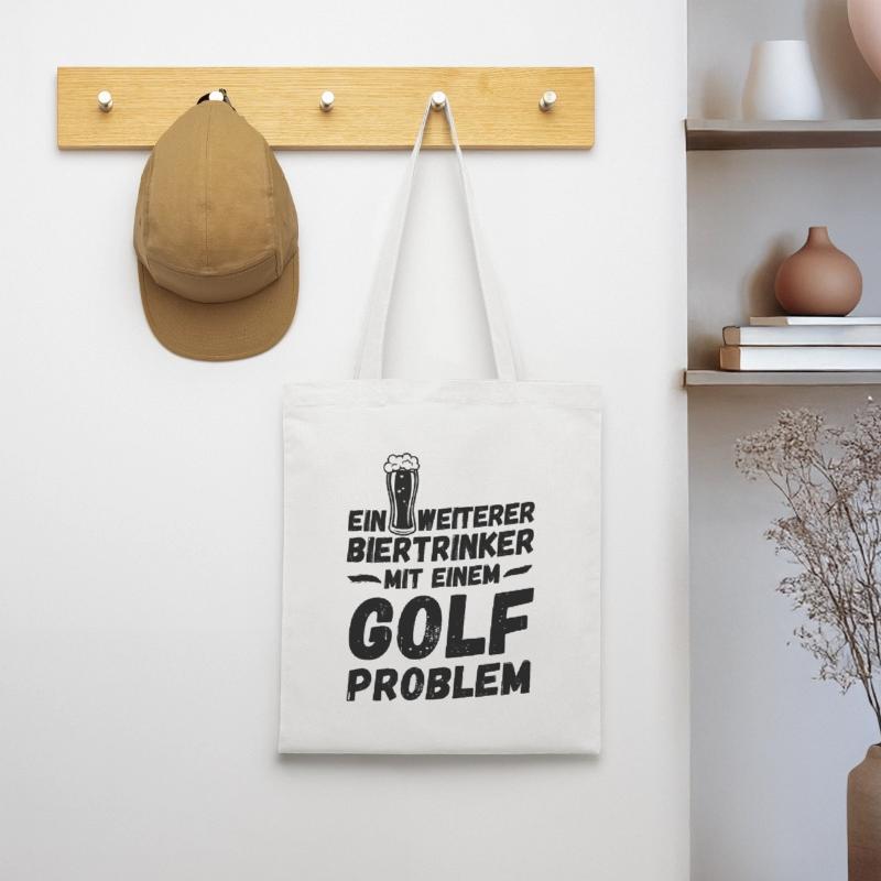 Ein weiterer Biertrinker mit einem Golf Problem Stoffbeutel