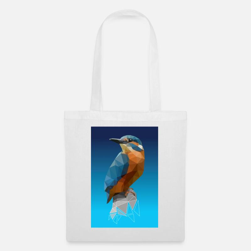 Kingfisher low poly - Tote Bag - white