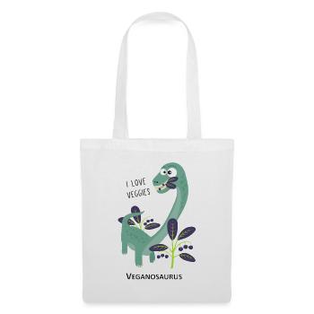Dinosaurier Veganosaurus - Stoffbeutel - Weiß - Vorne