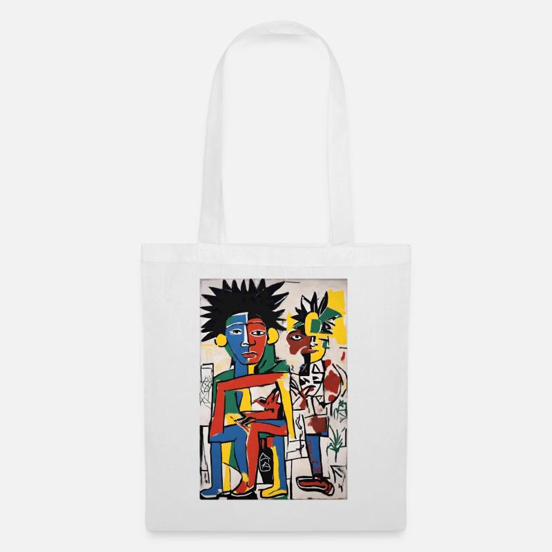 T-Shirt-Sweatshirt "Duo Abstract" - Stoffbeutel - Weiß