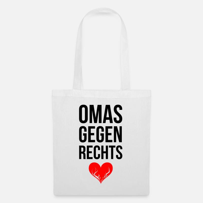 OMAS GEGEN RECHTS mit Herz - Stoffbeutel - Weiß