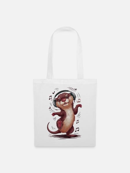 Otter Musik Kopfhörer - Stoffbeutel - Weiß