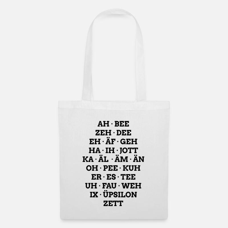 Deutsches Alphabet in Lautschrift - Stoffbeutel - Weiß