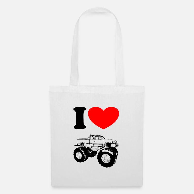 I love Monstertrucks - Stoffbeutel - Weiß