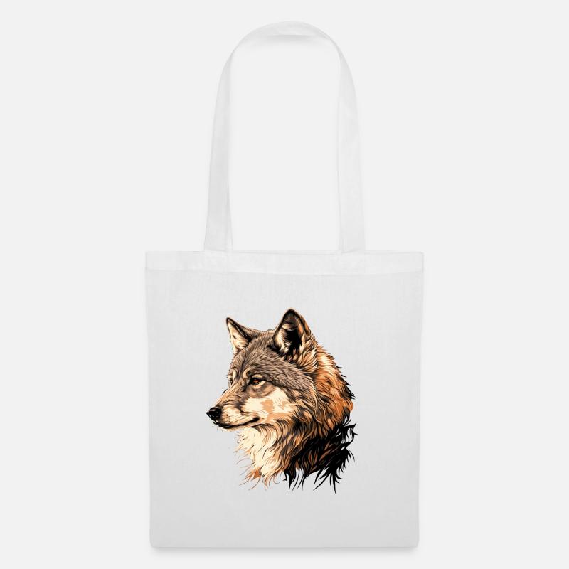 Wolf - Stoffbeutel - Weiß