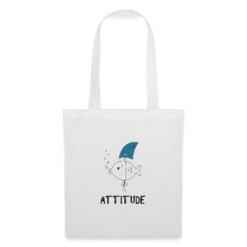 Poisson requin attitude positive fin poisson rouge - Sac en tissu - blanc - Devant