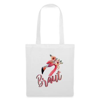 Flamingo Braut JGA Hochzeit Gruppenshirt 1 - Stoffbeutel - Weiß - Vorne