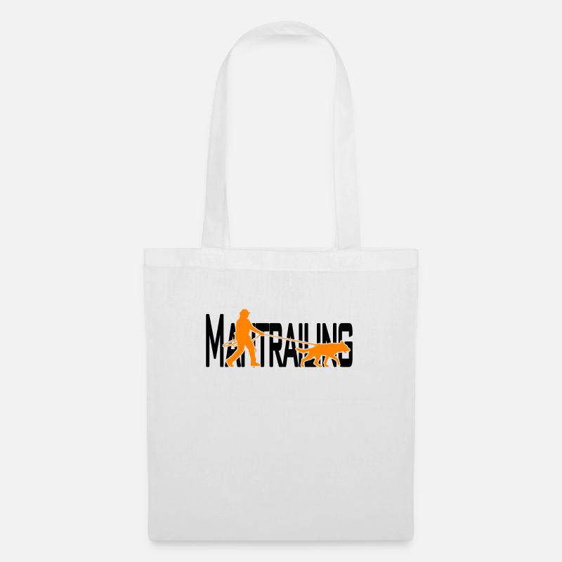Mantrailing orange / noir - Sac en tissu - blanc