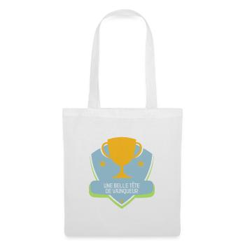 Une belle tête de vainqueur - Humour - Drôle - Sac en tissu - blanc - Devant