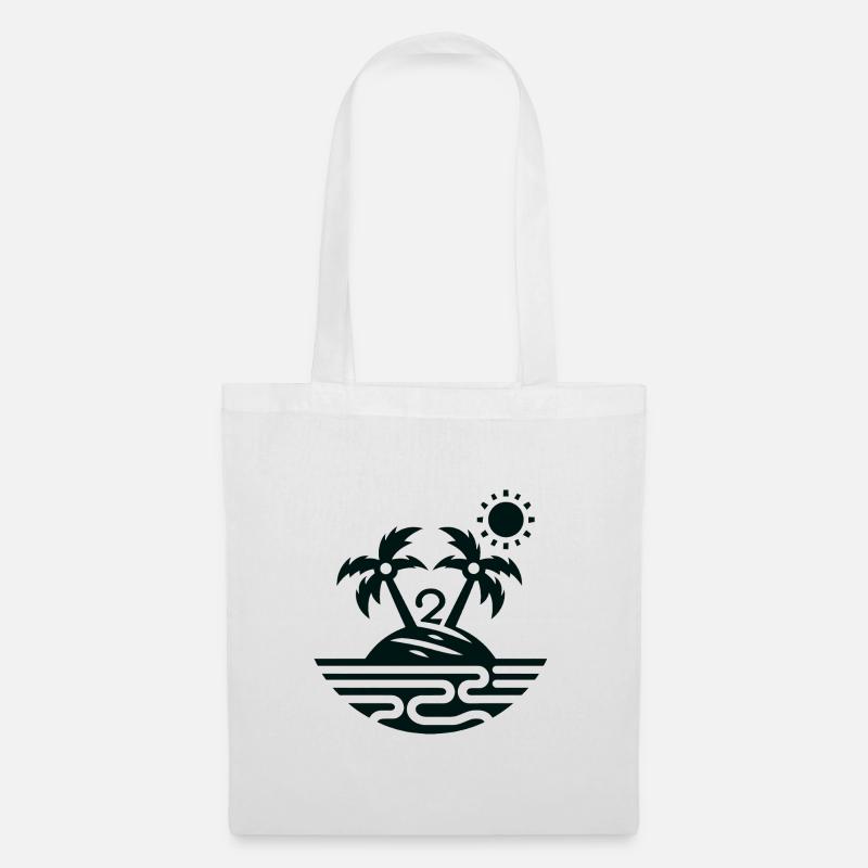 Island with 2 palm trees - Tote Bag - white