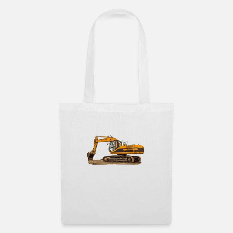 Bagger -Baustelle- - Stoffbeutel - Weiß