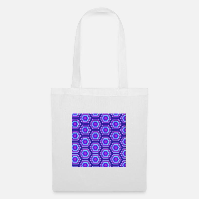 Check pattern pink pink blue checkered neon - Tote Bag - white