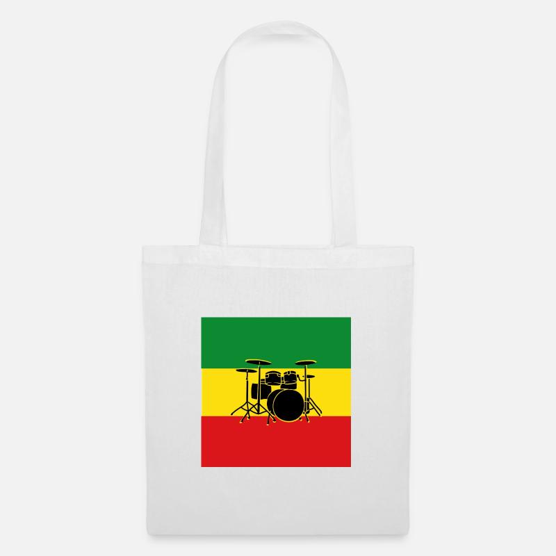 Reggae-Trommeln - Stoffbeutel - Weiß