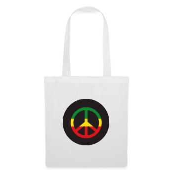 Reggae peace sign in the colors of Ethiopia - Tote Bag - white - Front