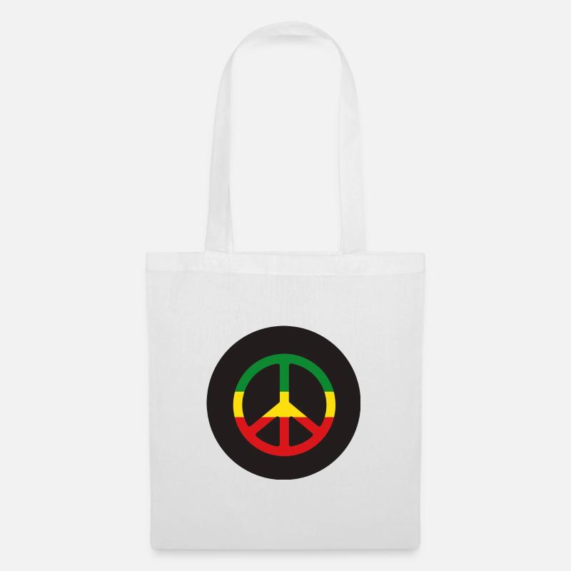 Signe de paix reggae aux couleurs de l’Ethiopie - Sac en tissu - blanc