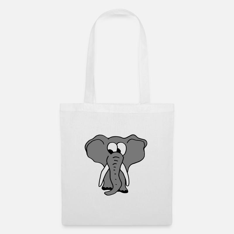 Elefant - Stoffbeutel - Weiß