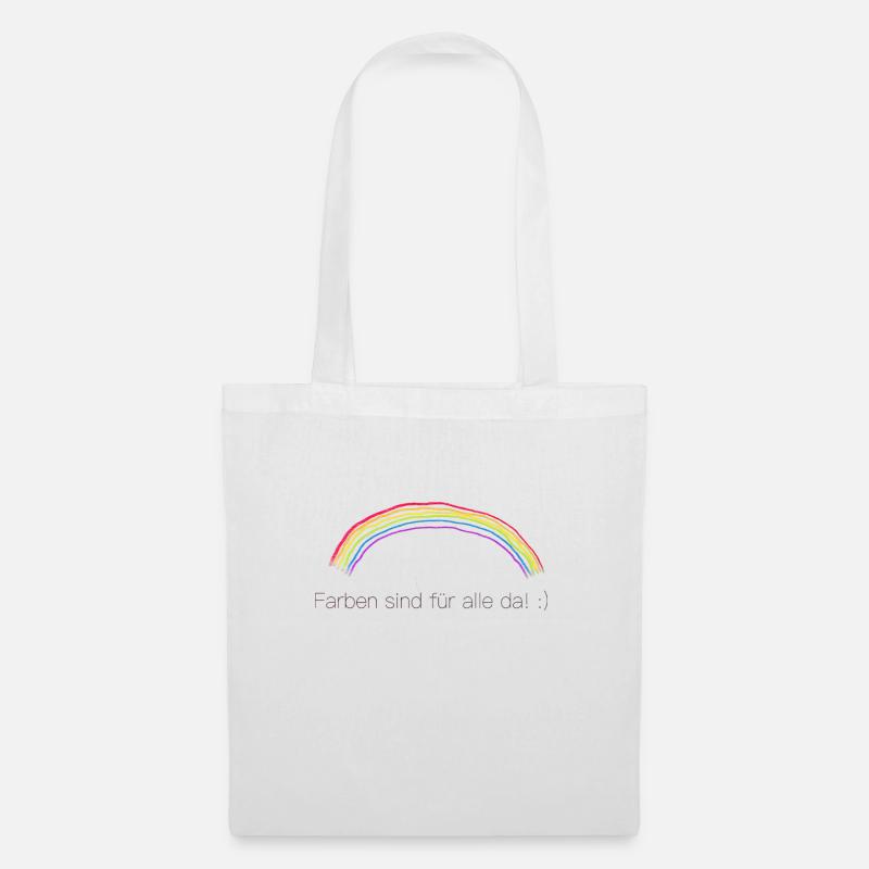 Regenbogen - Stoffbeutel - Weiß