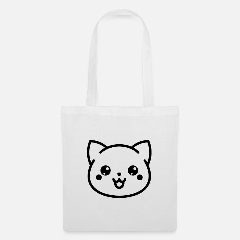 Katze - Katze - Stoffbeutel - Weiß