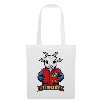 Retro Groovy Fire Goat Shirt | 70s Wavy Feuer Zieg - Stoffbeutel - Weiß - Vorne