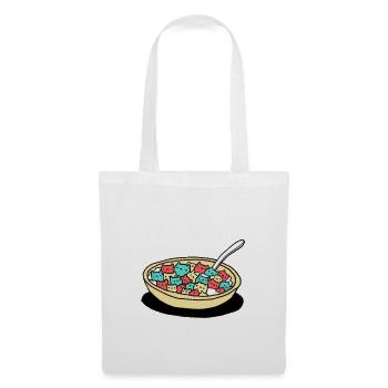 Cornflakes - Frühstück - Katze - Katzen - Süß - Stoffbeutel - Weiß - Vorne