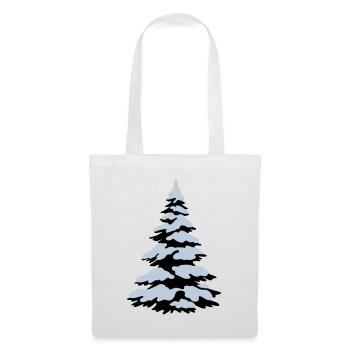 Tree and snow, snowy tree, Christmas tree - Tote Bag - white - Front