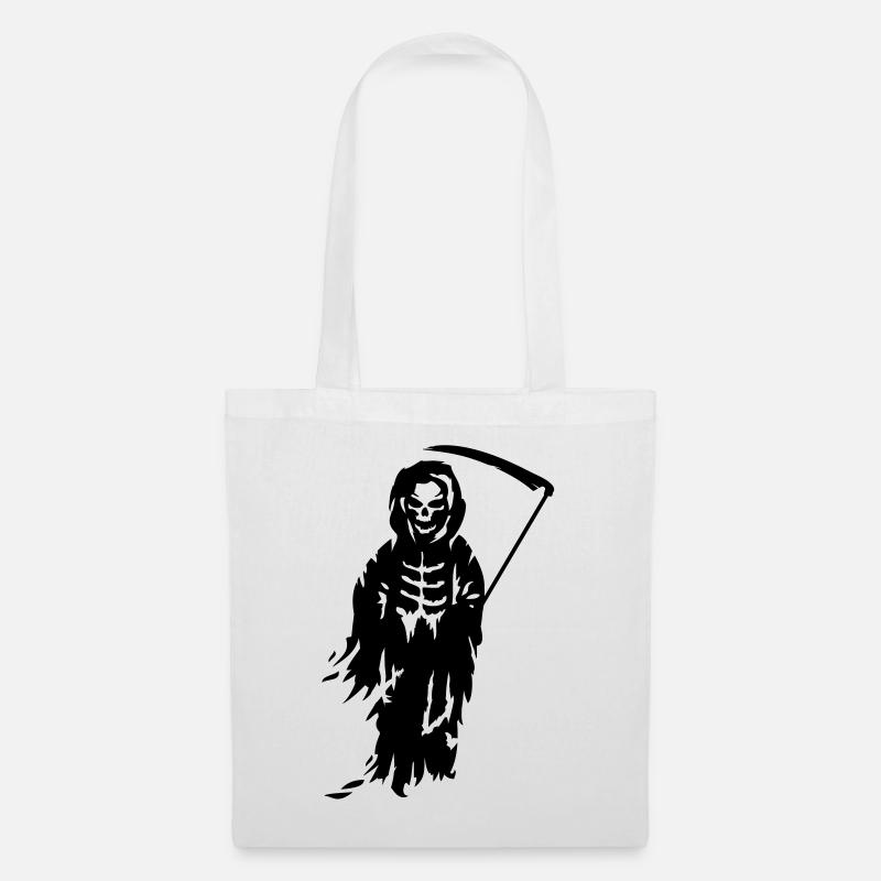 A Grim Reaper - Death with a scythe - Tote Bag - white